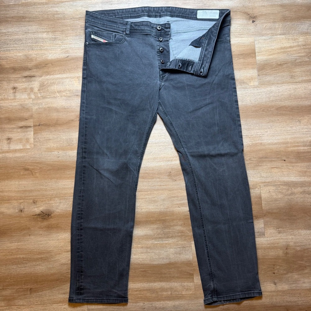 Diesel Waykee Jeans Mens 40x32 Gray Regular Straight Stretch Denim Pants 0R84A